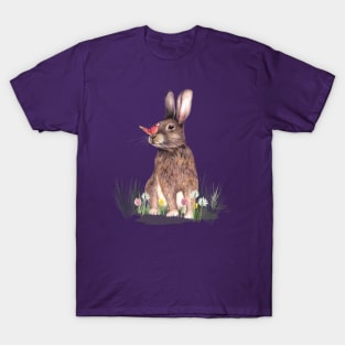 Rabbit And Butterfly Kiss T-Shirt